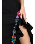 Artisanal Embroidered Dress 100% Cotton in Black