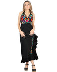 Artisanal Embroidered Dress 100% Cotton in Black