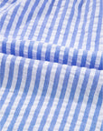 Stripe 3/4 Sleeve Pocketed Tiered Dress
