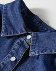 Denim Shirt Collar Long Sleeve Mini Dress