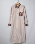 Caroline Contrast Patchwork Long Shirt Dress