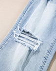 Saige Wash Distressed Straight Jeans