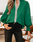 Everly Flounce Sleeve Trim Blouse