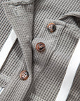 Taytum Patchwork Drawstring Hooded Long Sleeve Top