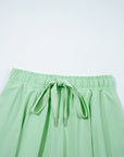 Solid Drawstring Elastic Waist Lined Tennis Skort