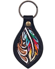 Hand Tooled Leather Key Chain Ring Handcraft Handmade Hilason