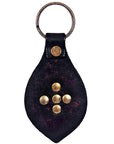 Hand Tooled Leather Key Chain Ring Handcraft Handmade Hilason