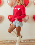 Clementine Print Valentines Heart Sweatshirt