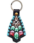 Hand Tooled Leather Key Chain Ring Handcraft Handmade Hilason