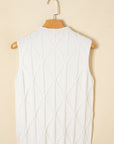 Pearl Textured Knit High Neck Sweater Top