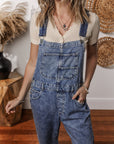 Piper Denim Straight Leg Jumpsuit with Pockets