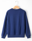 Solid Fleece Lined Drop Shoulder Terry Sweatshirt
