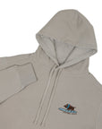 Embroidered Surfing Boar Hoodie Light Gray