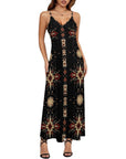 Baha Ranch Black and Tan Southwestern Aztec Western Maxi Dress