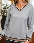Harlee Contrast Striped Trim Sweatshirt