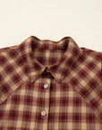 Plaid Patchwork Ruffle Hem Long Sleeve Mini Dress