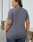 Solid Short Sleeve Crew Neck Tee