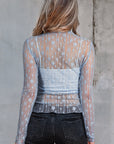 Floral Sheer Lace Long Sleeve Top