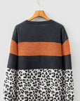 Leopard Patchwork Long Sleeve Top