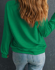 Solid Drop Shoulder Crewneck Pullover Sweatshirt