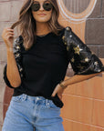 Lara Splicing Half Sleeve Top