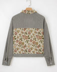 Floral Patchwork Ribbed Corduroy Shirt Jacket