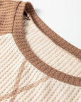 Colorblock Waffle Knit Raglan Sleeve Top
