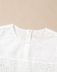 Floral Eyelet Embroidered Sleeveless Ruffle Hem Dress