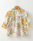 Gwen Crochet V Neck Boho Floral Blouse