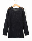 Solid Crochet Hollow-Out Sweater