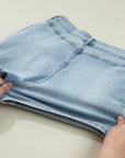 Bow Pocket Denim High Waist Shorts