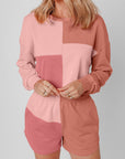 Saige Patchwork Long Sleeve Shorts