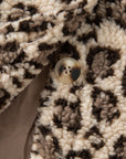 Leopard Sherpa Patchwork Flap Pocket Buttoned Jacket