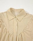 Stripe Collared Cuff Long Sleeve Mini Dress