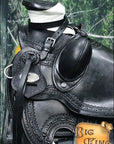 Ranch Roping Saddle In Black Full-Grain Leather With Handcrafted Fit For Everyday