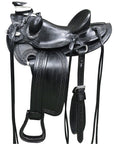 Ranch Roping Saddle In Black Full-Grain Leather With Handcrafted Fit For Everyday