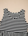 Stripe Scoop Neck Sleeveless Mini Dress