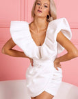 Ruffle Sleeve Tulip Dress