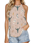 Baha Ranch Cow Skull Western Tank Top