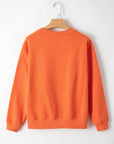 Solid Fleece Lined Drop Shoulder Terry Sweatshirt
