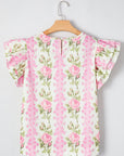 Floral Ruffle Short Sleeve Top