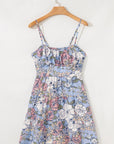 Floral Spaghetti Strap Tiered Mini Dress