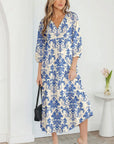 Boho 3/4 Sleeve Maxi Dress