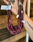 20 Inch purple spiny shell and 3 mm sterling silver pearls