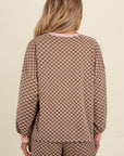 Checker Long Sleeve Pullover and Shorts Set
