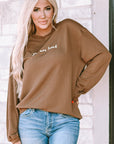Jessiette Loved Print Corduroy Sweatshirt
