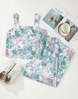 Tropical Palm Cropped Tank and Pants Set