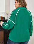 Ava Contrast Trim Fleece Plus Sweatshirt