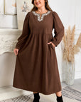 Hallie High Waist Midi PLUS Dress