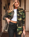 Leopard Camo Patchwork Oversized Shacket